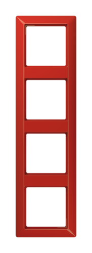 Рамка 4 поста JUNG AS 500, красный