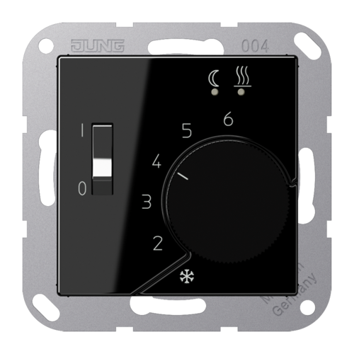 Термостат для теплого пола JUNG А-СЕРИЯ, с датчиком, черный