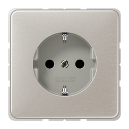 Розетка JUNG CD 500, скрытый монтаж, с заземлением, платина