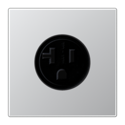 Розетка JUNG LS 990, скрытый монтаж, с заземлением, алюминий