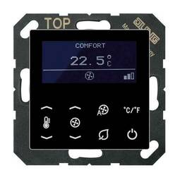 Терморегулятор Jung А-СЕРИЯ, с дисплеем, электронный, черный, TRDA523028SW